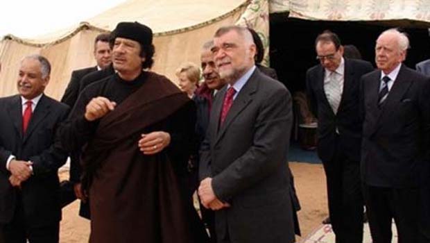 Gadafi, Stjepan Mesić i Budimir Lončar u Libiji